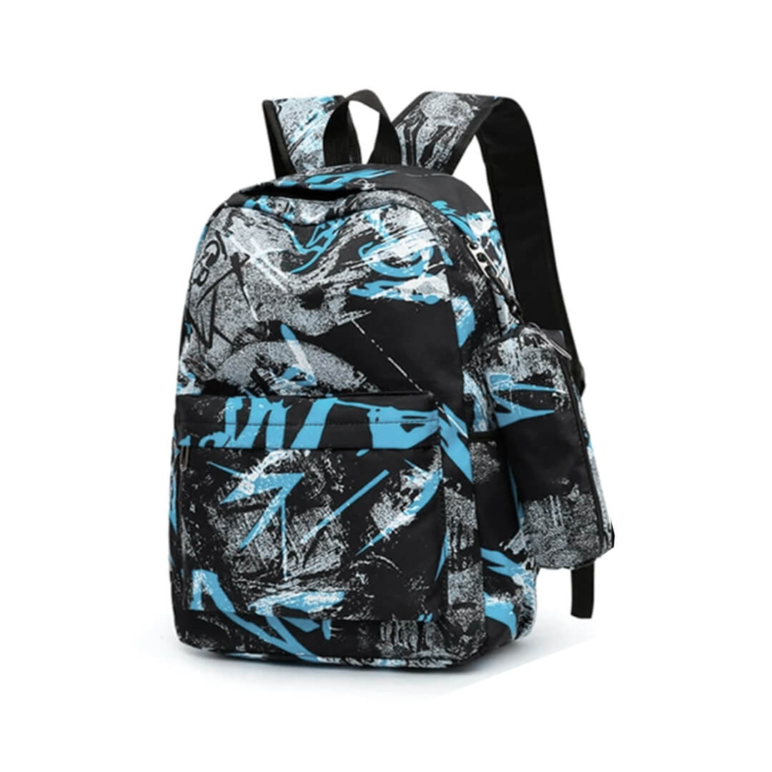 Blue Wash Backpack Set (3 Pieces) – For Elementary to High School