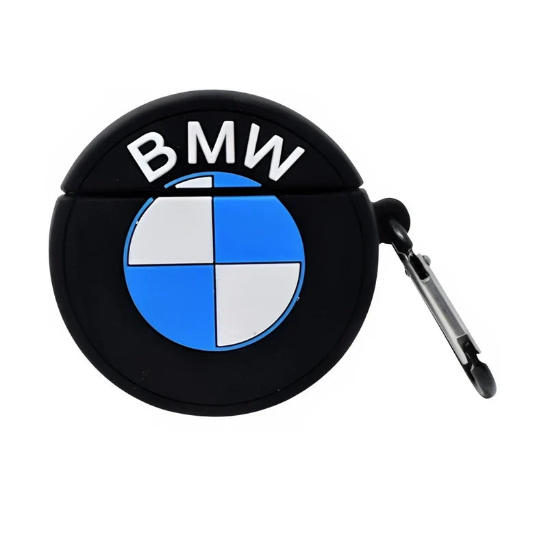 Retractable keychain with BMW logo on a white background
