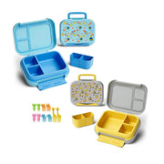 Kids' bento lunchbox with 5 compartments in space and excavator theme for boys 