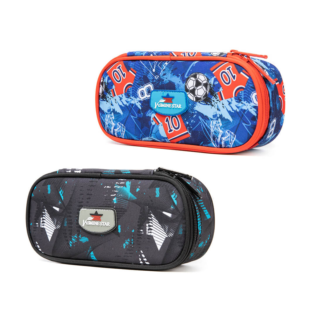 Durable boys' school pencil case with 10 pen slots inside