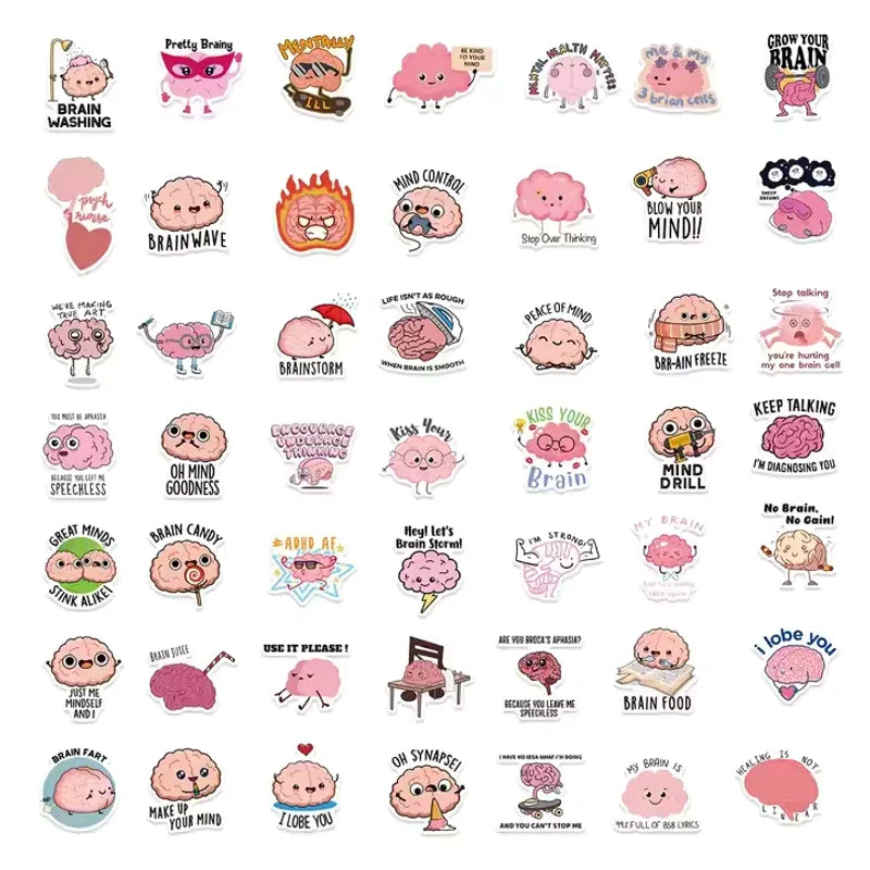 Funny Brain Sticker Set 50 pieces