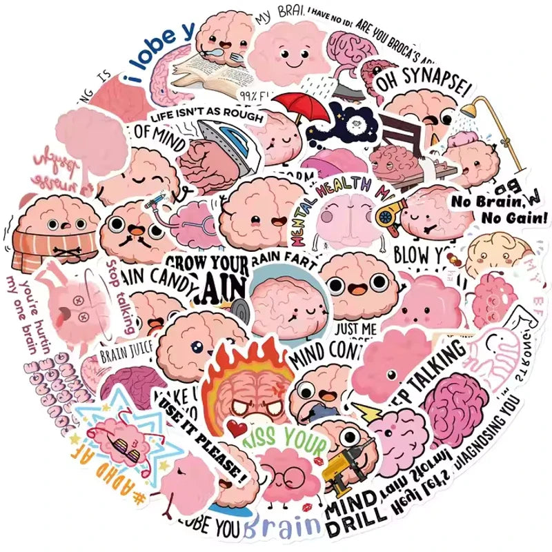 Funny Brain Sticker Set 50 pieces