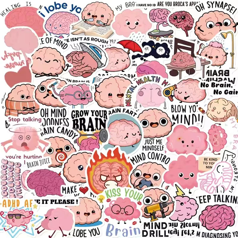 Funny Brain Sticker Set 50 pieces