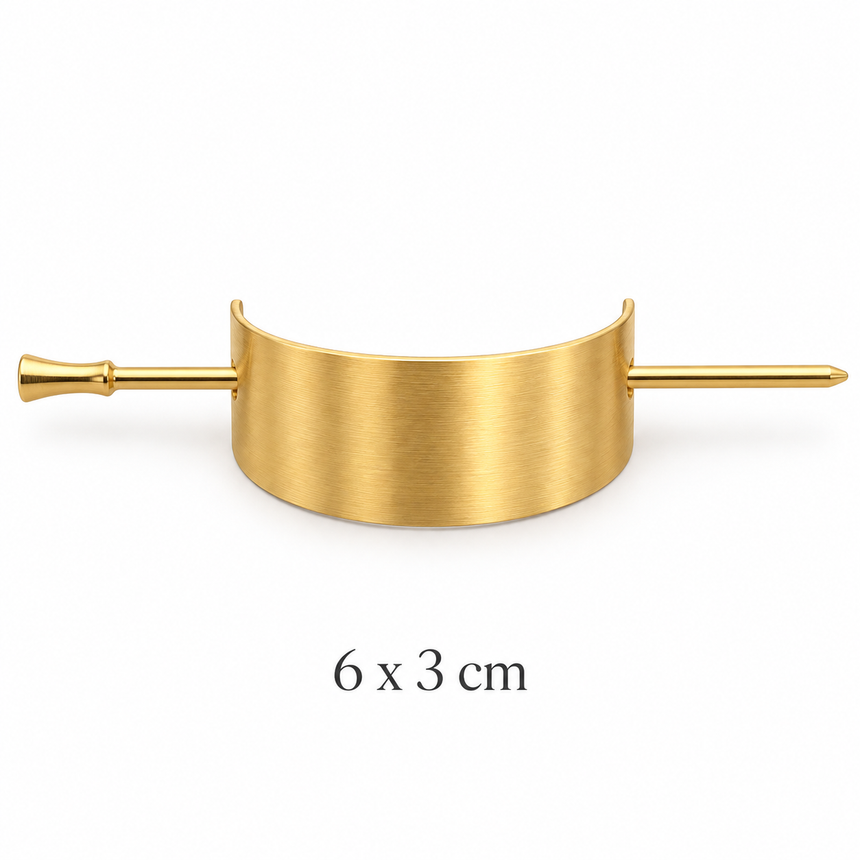 Brushed Curved Gold-Tone Hair Cuff with Stick Petit Détail Lebanon