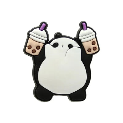 Panda Drinking Bubble Tea Croc Pin