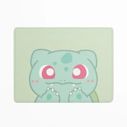 Cartoon character design on a light green background