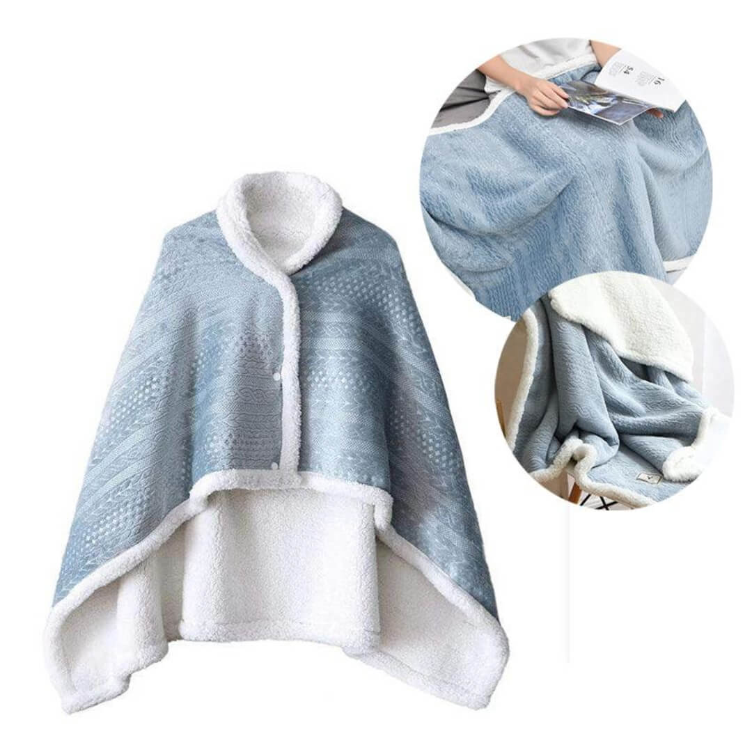 Buttoned Wearable Blanket Scarf 130 X 80 Cm