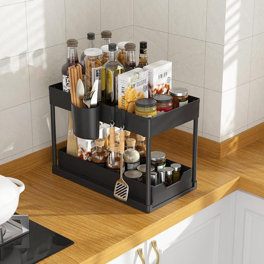 Multi-purpose kitchen counter-top organizer with drawers
