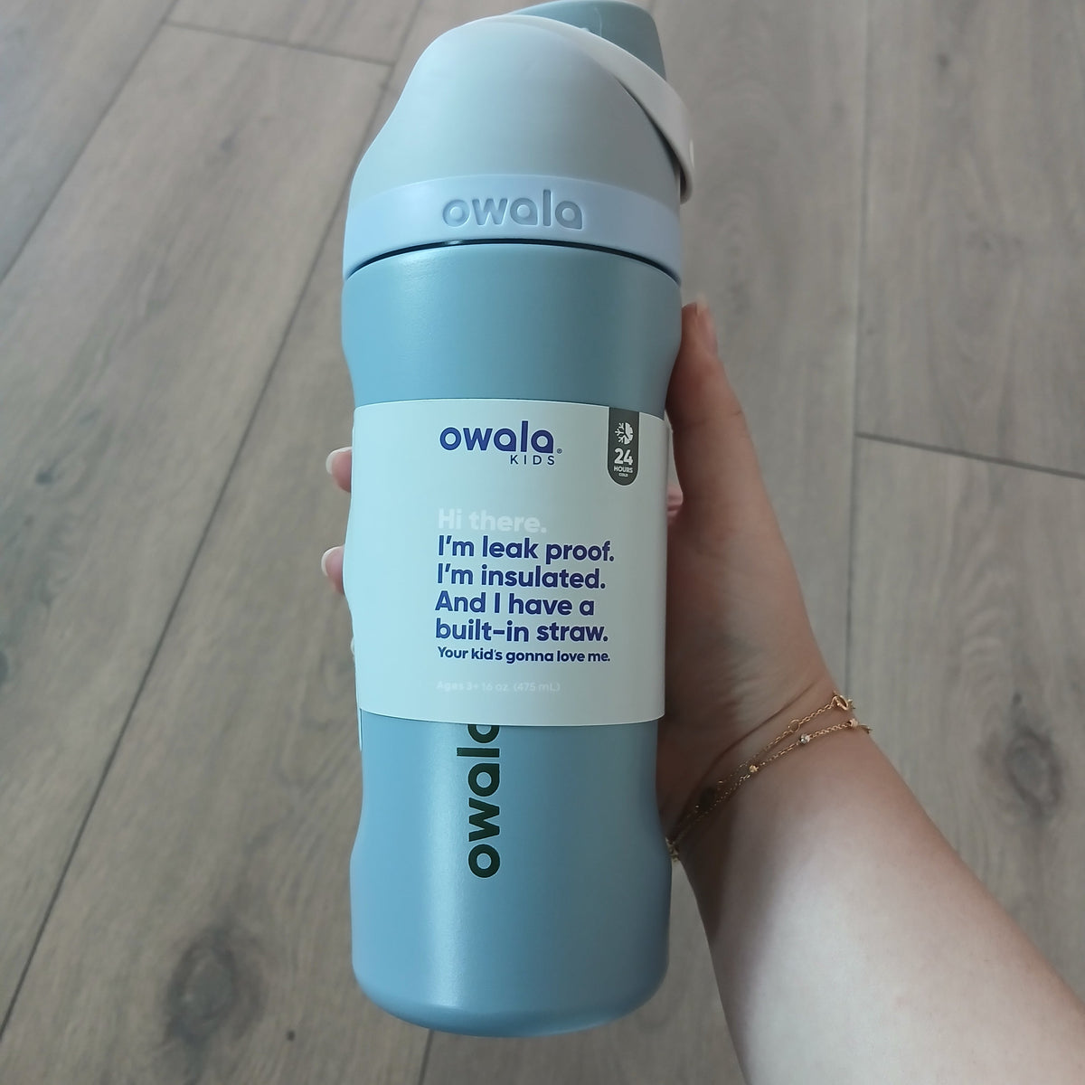 Owala Stainless Steel FreeSip Leak-Proof Water Bottle Dusty Blue 480ml