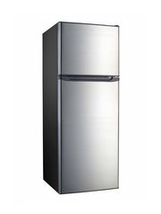 Campomatic FR270X Top Mount Refrigerator – Stainless Steel, 270L Capacity, Defrost, Glass Shelves, Reversible Door