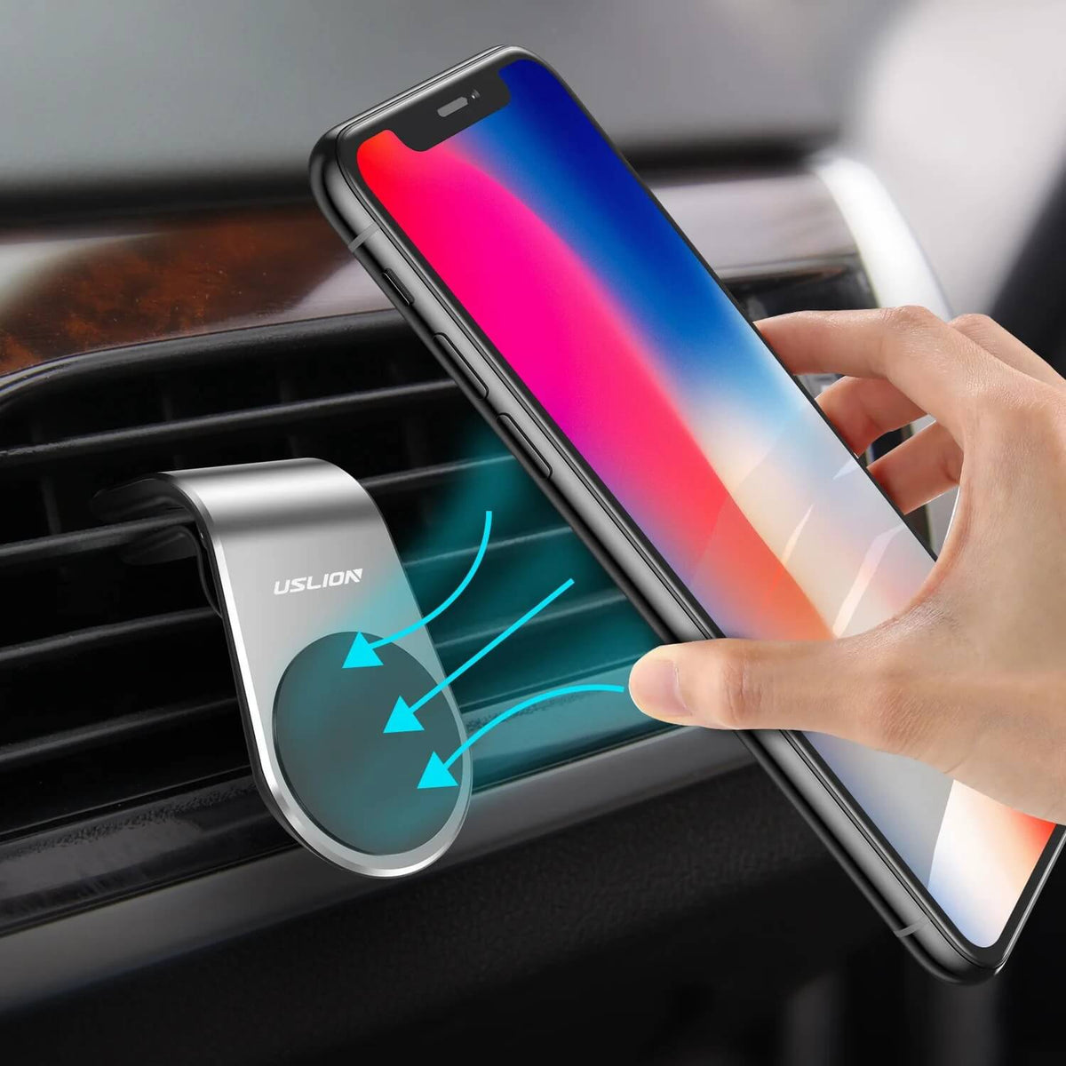 Car Magnetic Phone Holder with Stand Clip