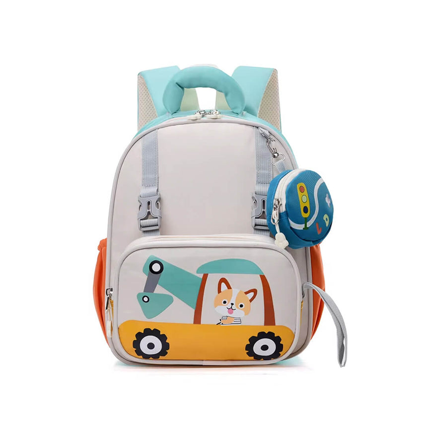 Blue fox preschool backpack set with detachable lunch bag