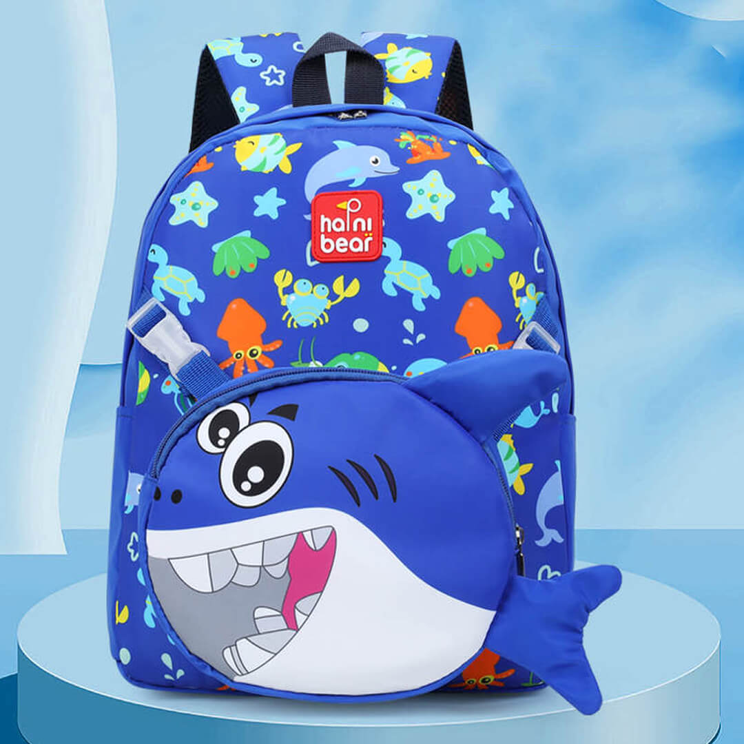 Kids Cartoon Shark Backpack & Lunch Shoulder Bag Set