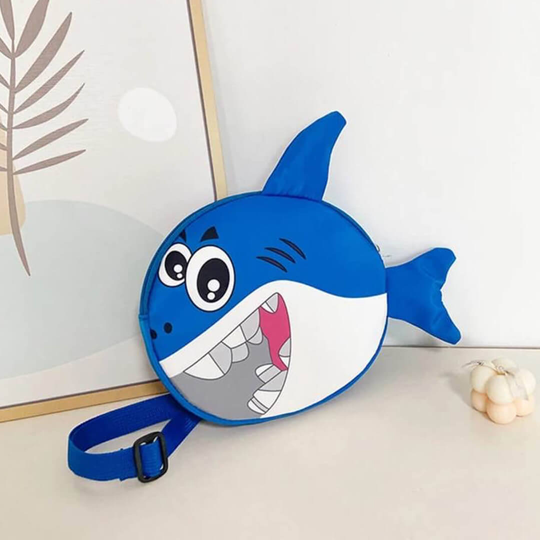 Kids Cartoon Shark Backpack & Lunch Shoulder Bag Set