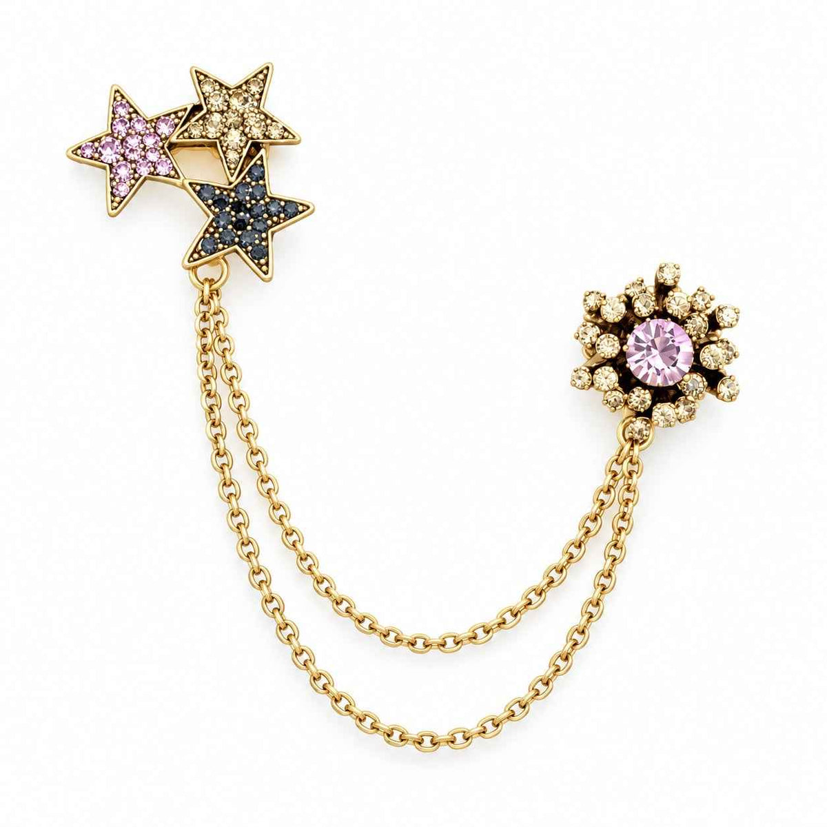 Celestial Crystal Star Chatelaine Brooch Petit Détail Lebanon