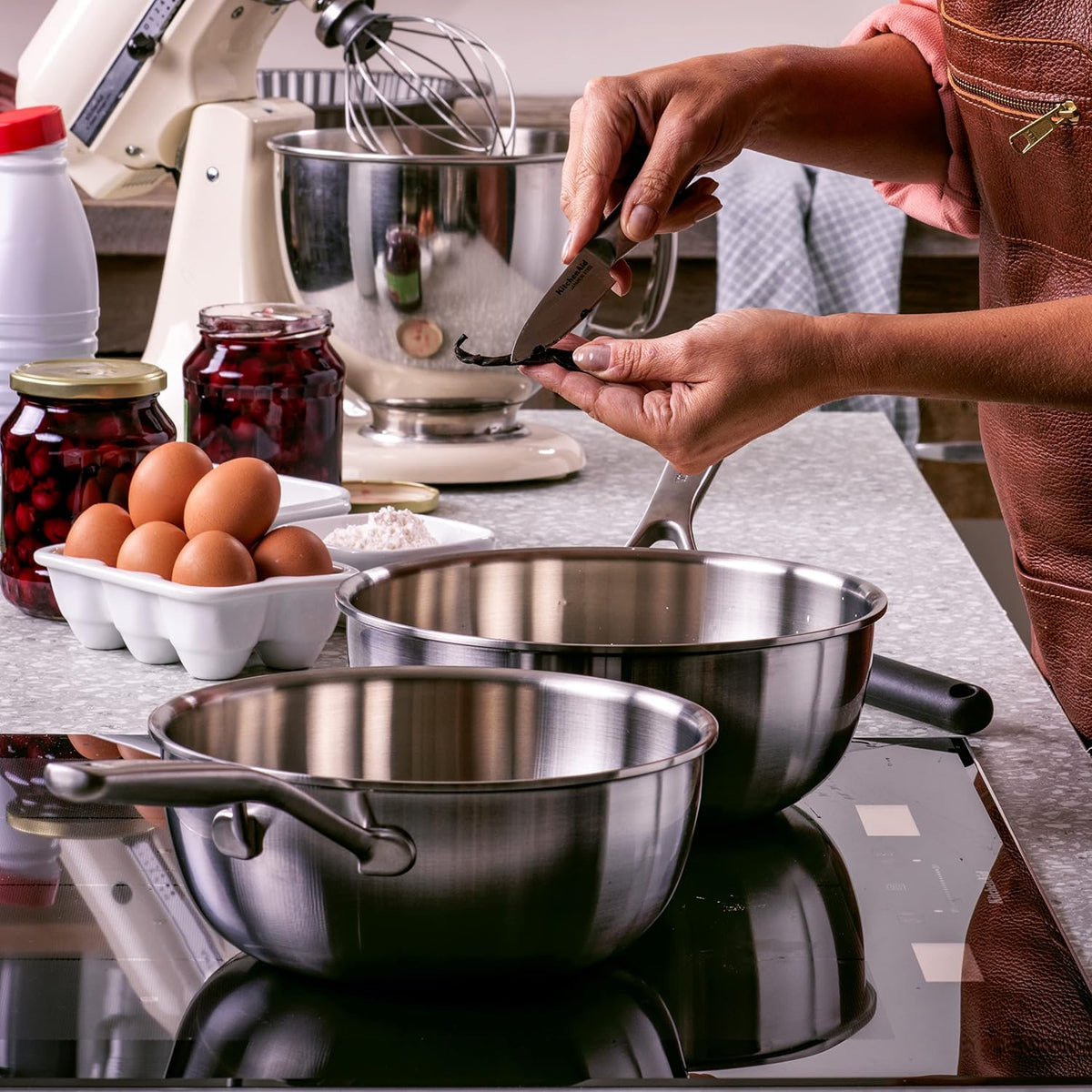 Frying Pan, Stainless Steel, 3 Ply Wok Pan Wok Pan Frying Pan, Stainless Steel, 3 Ply Wok Pan Frying Pan, Stainless Steel, 3 Ply Wok Pan KitchenAid