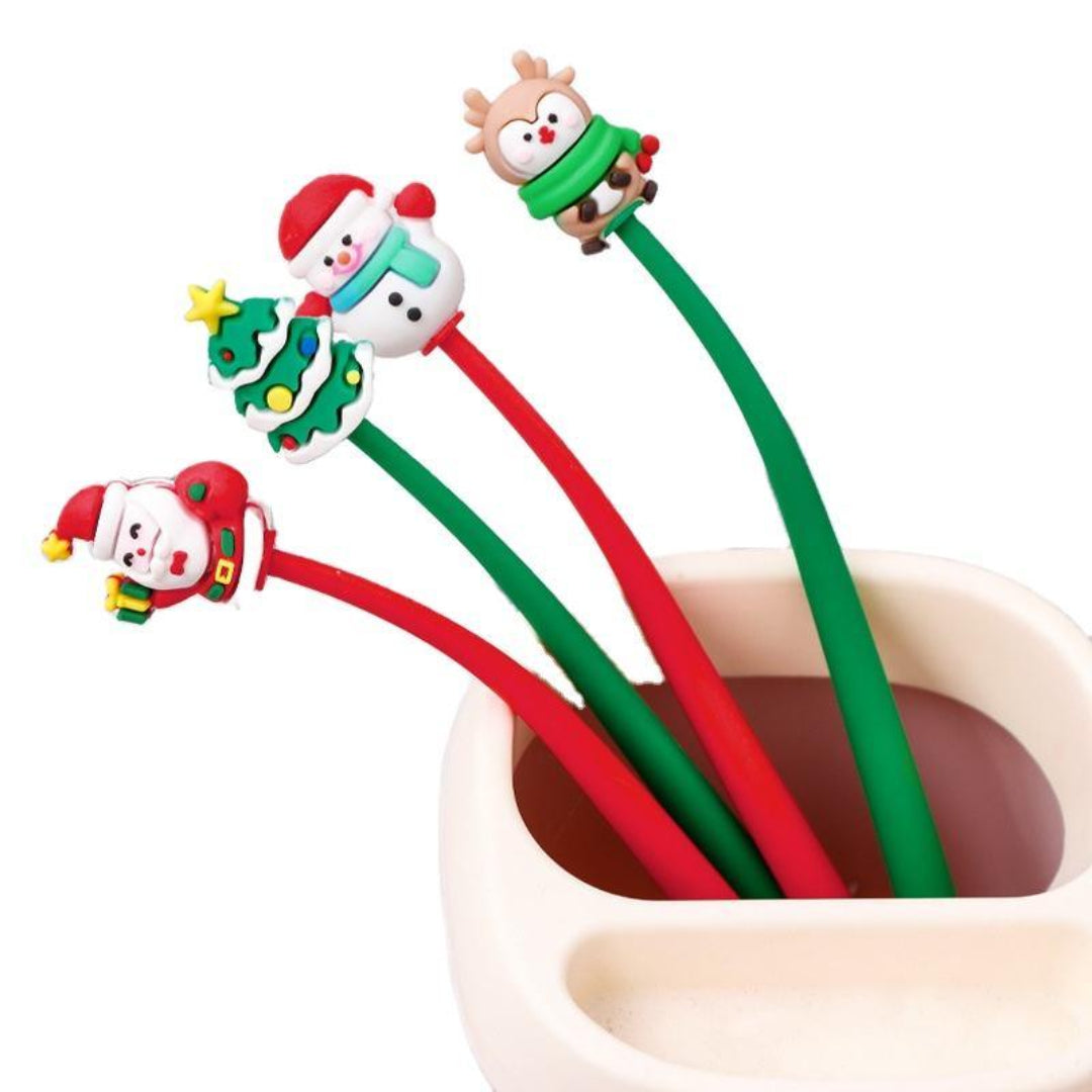 Christmas Bending Gel Pens in red and green color