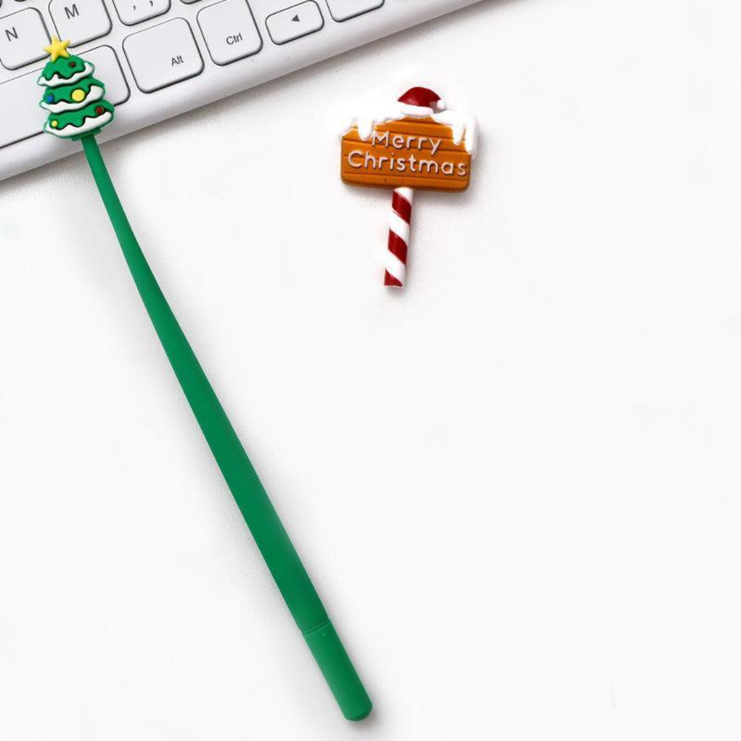 Christmas Bending Gel Pens, green christmas tree design