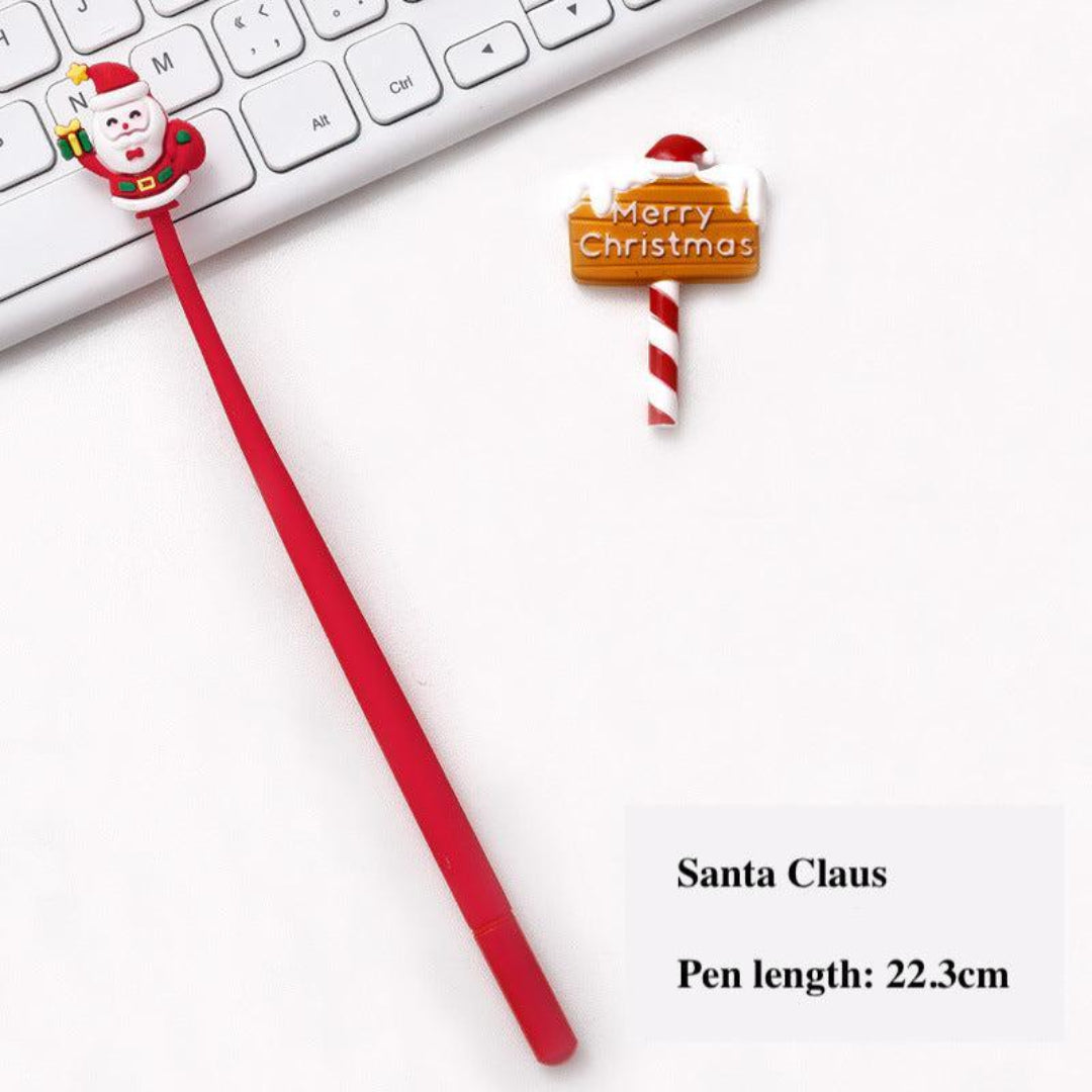 Christmas Bending Gel Pens, red santa design