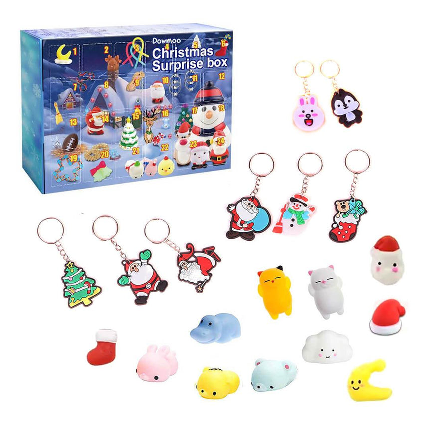 Christmas Countdown Calendar, Squishy Toys & Keychains (21 x 16 cm)