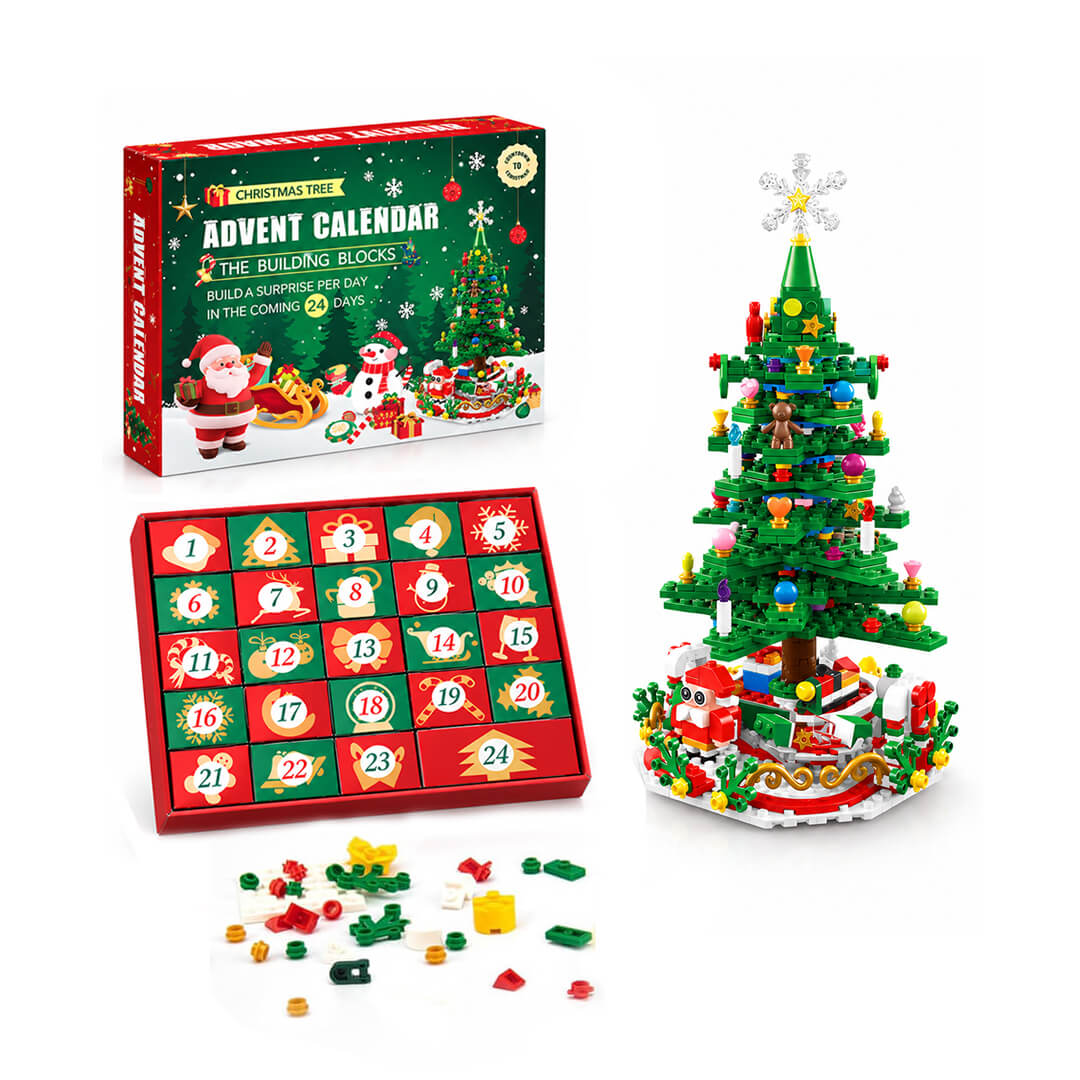 24-day Christmas building blocks Advent calendar with 701 pieces