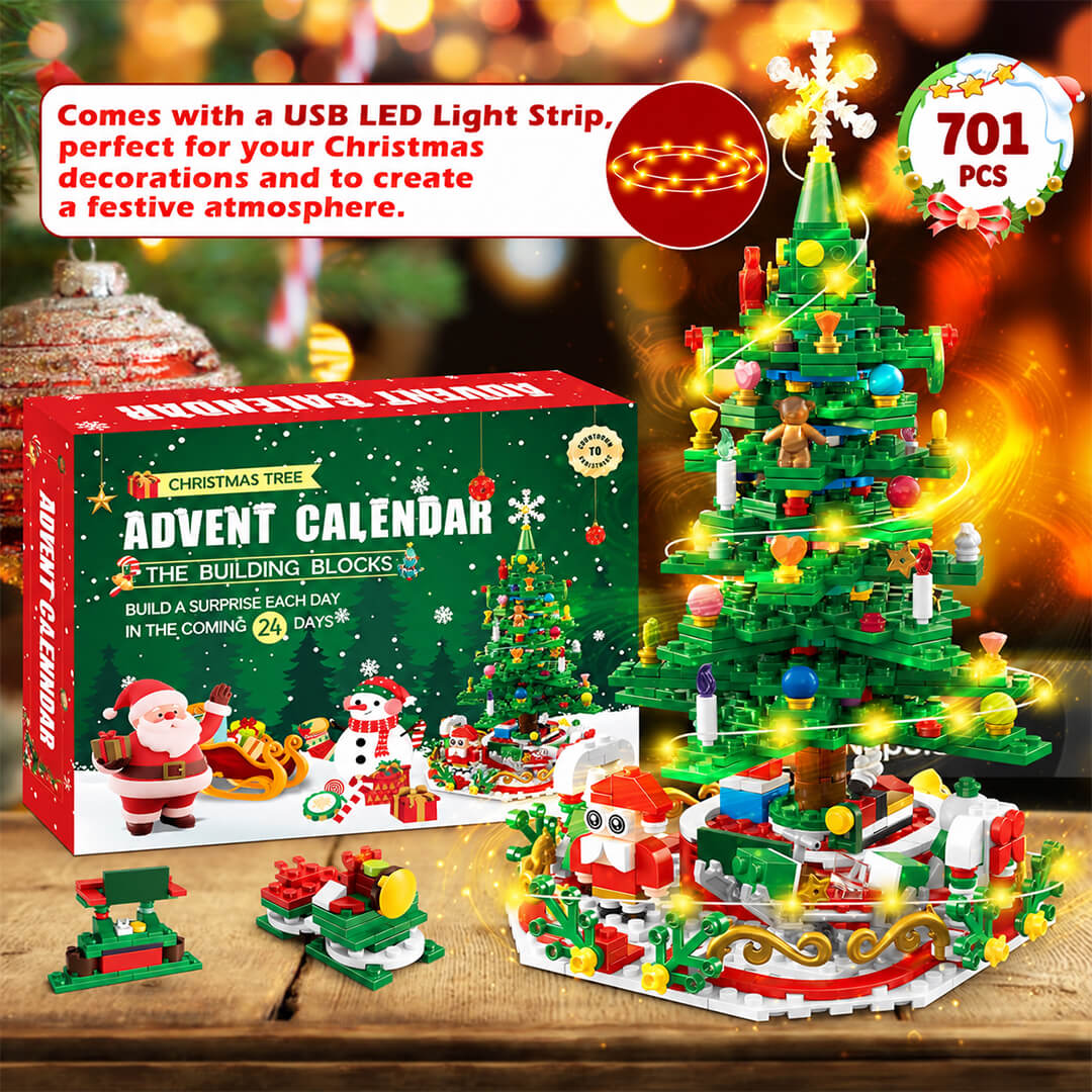 24-day Christmas building blocks Advent calendar with 701 pieces