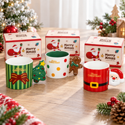 Christmas ceramic mugs with gift boxes