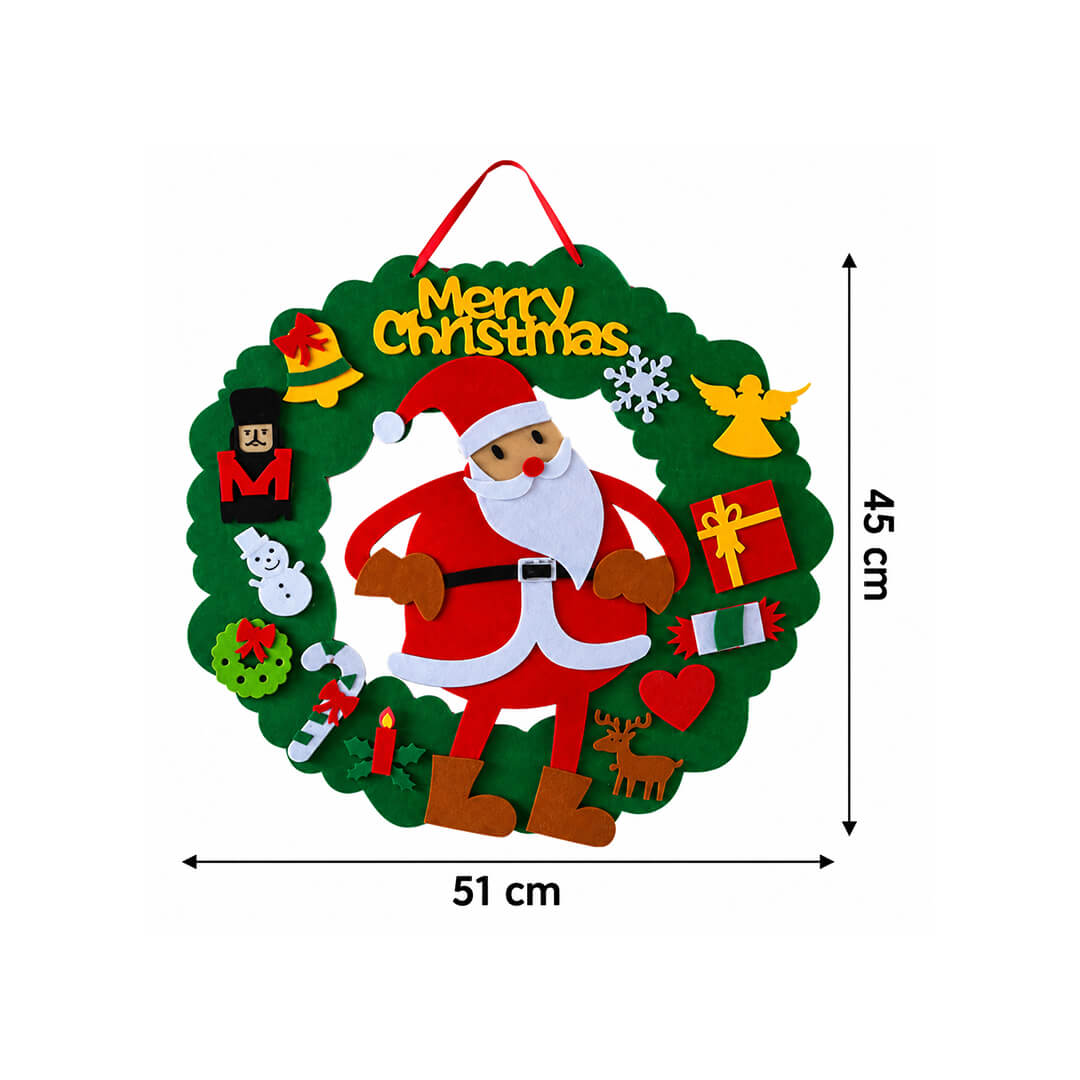 14-piece DIY felt Christmas ring decoration for kids