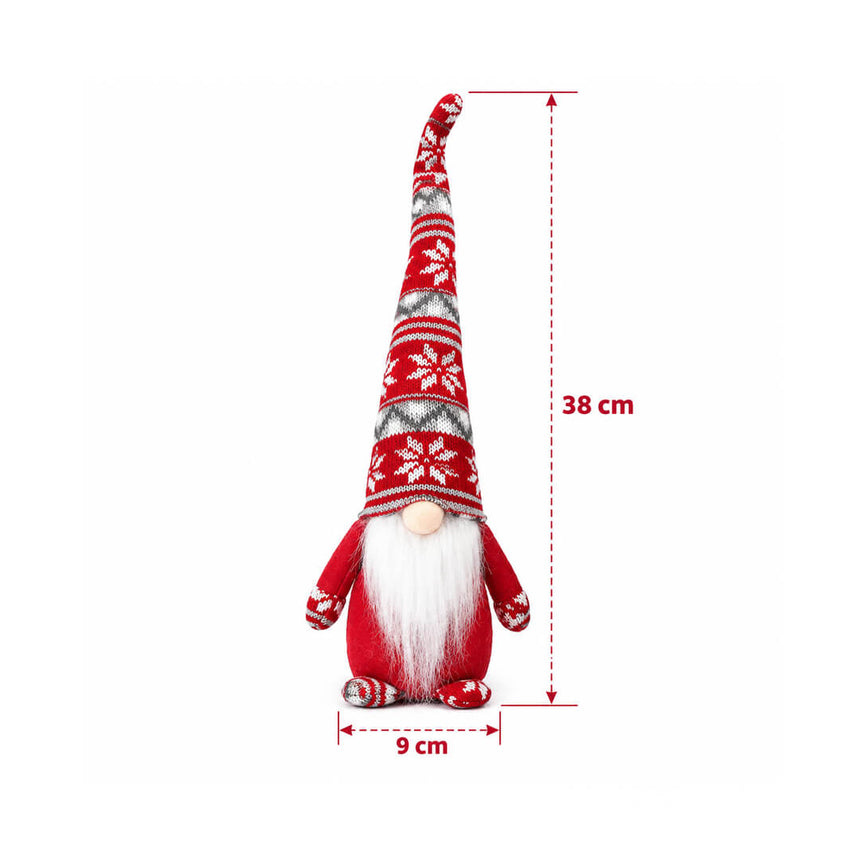 Christmas gnome with bendable long knitted hat