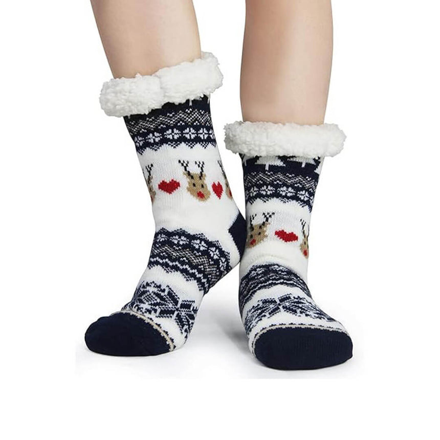 Fleece-lined winter house socks for adults, size 35-42