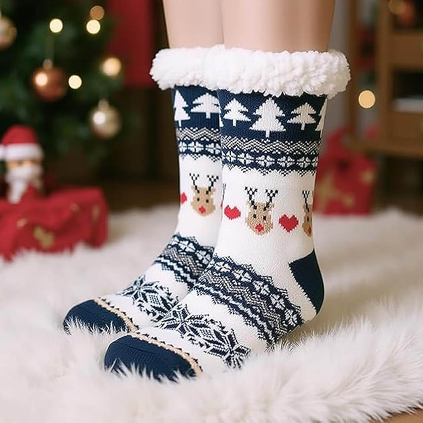 Christmas reindeer non-slip indoor socks size 35-42