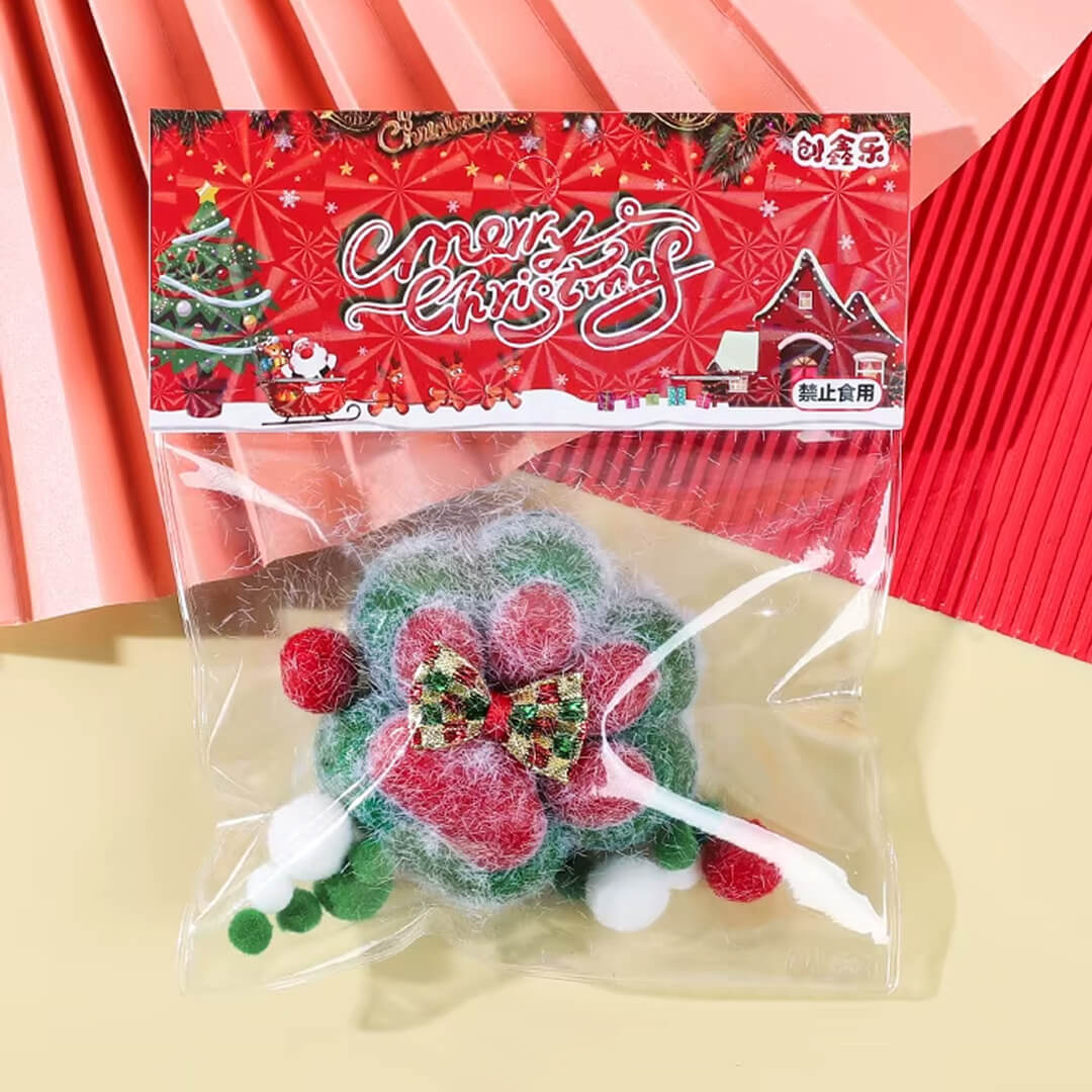 Green fur  paw squishy toy for holiday sensory fun