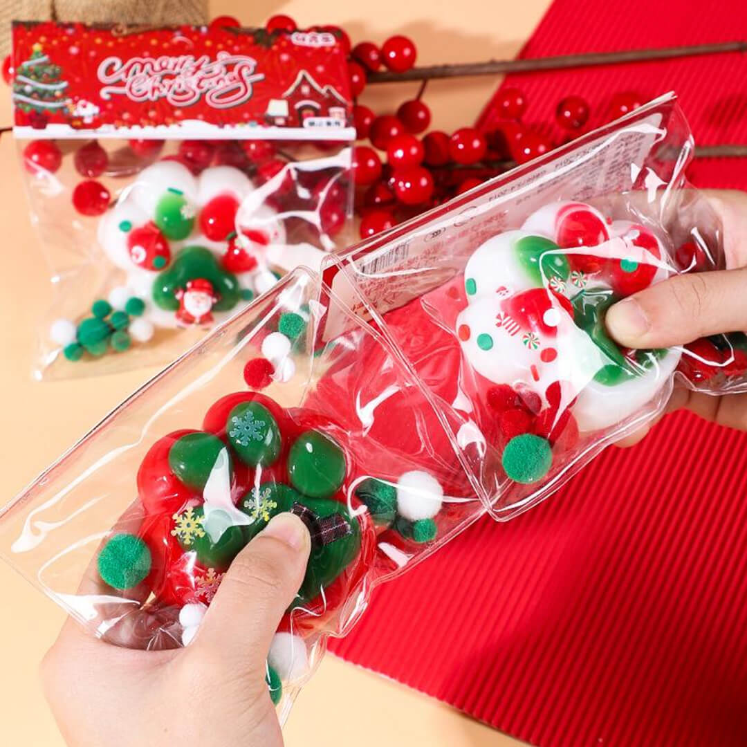 Glitter paw squishy toy for holiday sensory fun