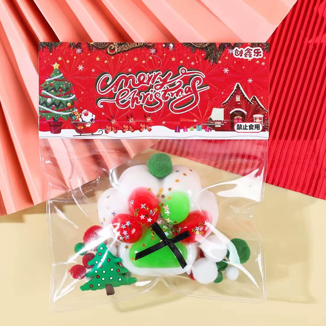 White glitter paw squishy toy for holiday sensory fun
