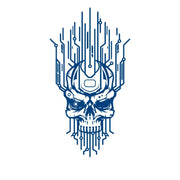 Circuitry Cyber Skull Tattoo Design