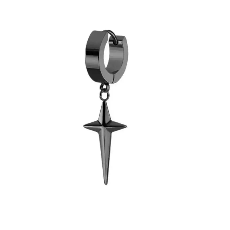 dangling star clip-on earring color black