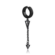 dangling pyramids cluip on earrings color black