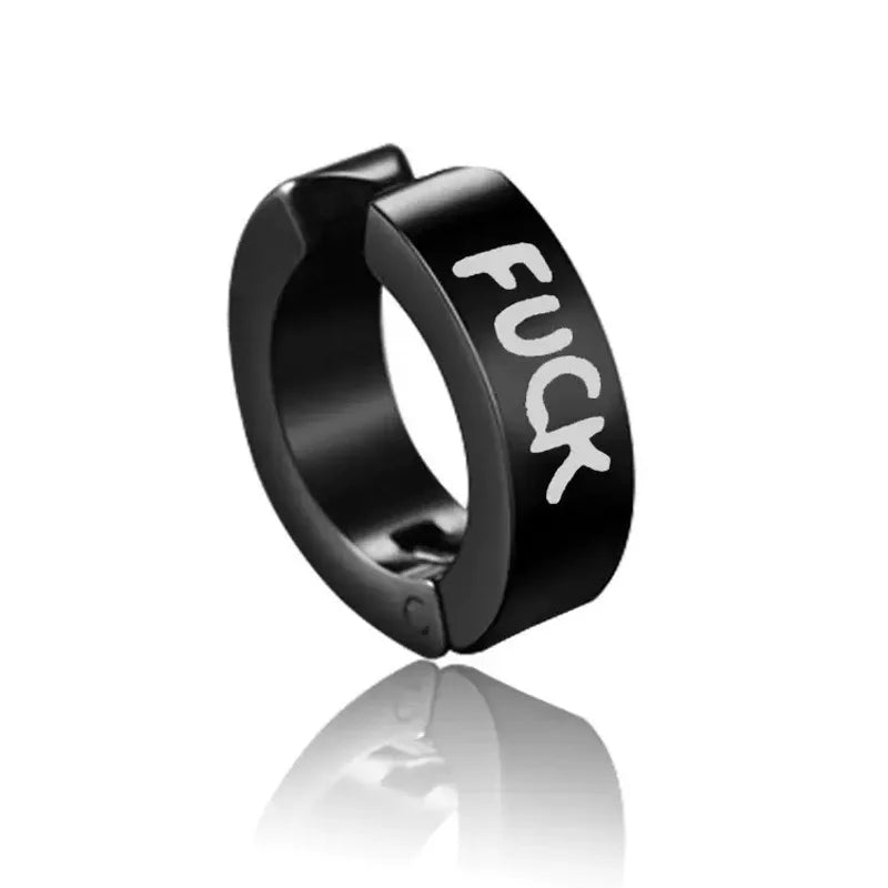 fuck clip on earring color black unisex and clip on