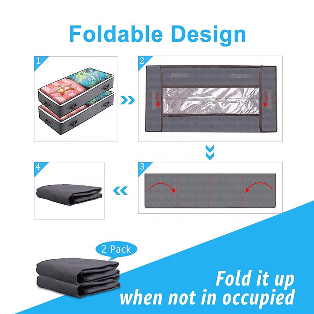Foldable Foldable under-bed fabric storage organizer 