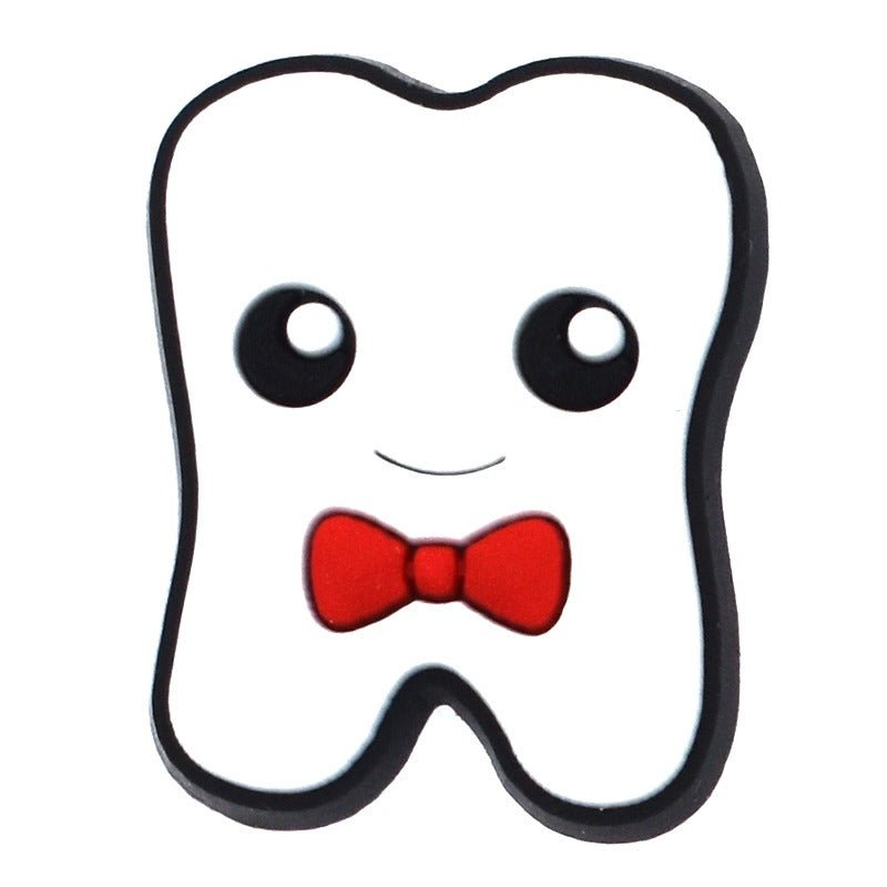 Dentist Clothing Pin Shaped as Tooth with Red Ribbon