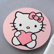 hello kitty print on circular mdf coaster