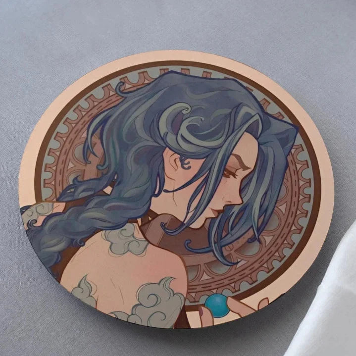 Arcane Jinx print on circular mdf circular coaster