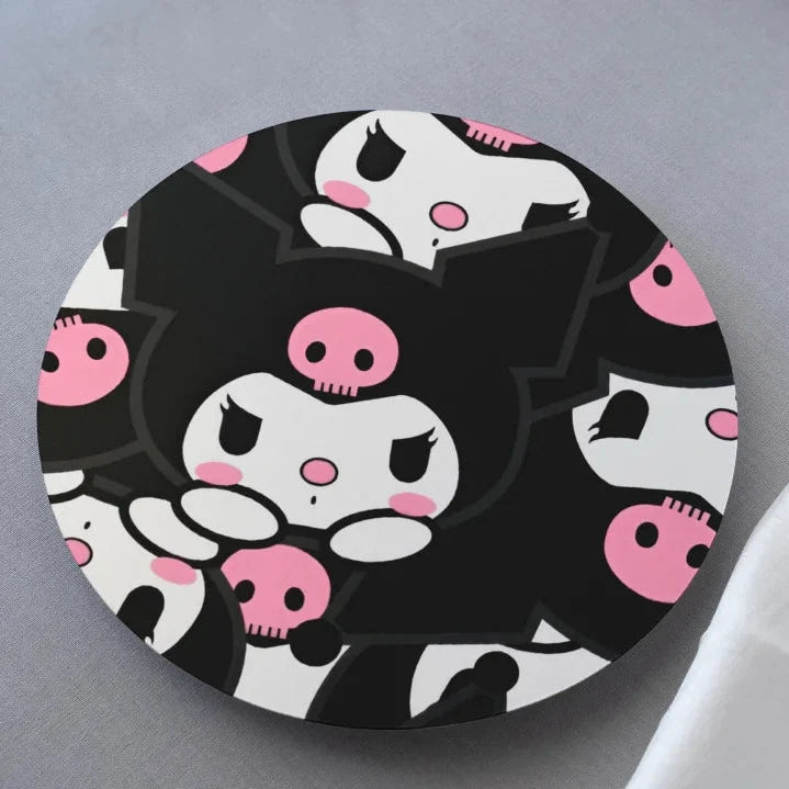 Kuromi print on circular mdf coaster