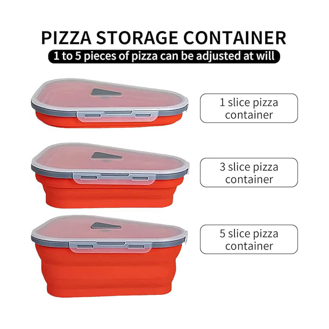 Collapsible BPA-Free Silicone Pizza Storage Container