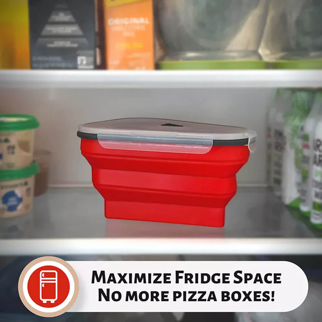 Collapsible BPA-Free Silicone Pizza Storage Container