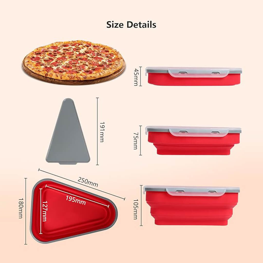 Collapsible BPA-Free Silicone Pizza Storage Container
