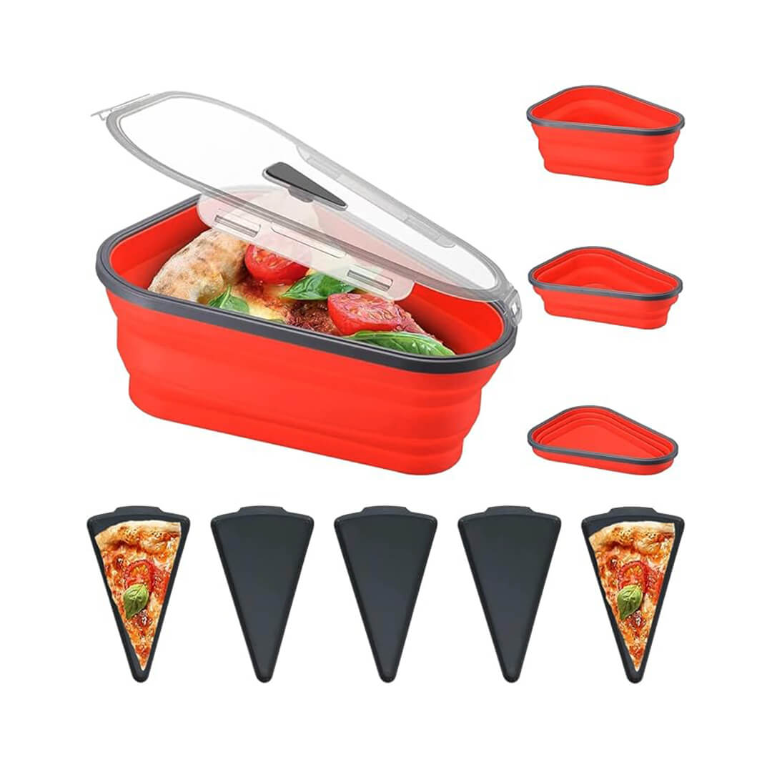 Collapsible BPA-Free Silicone Pizza Storage Container