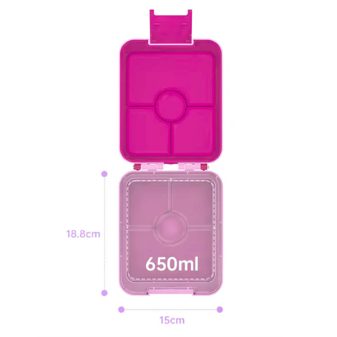 Colorful Themed Lunch Boxes with 4 Compartments for Girls - BPA FREE