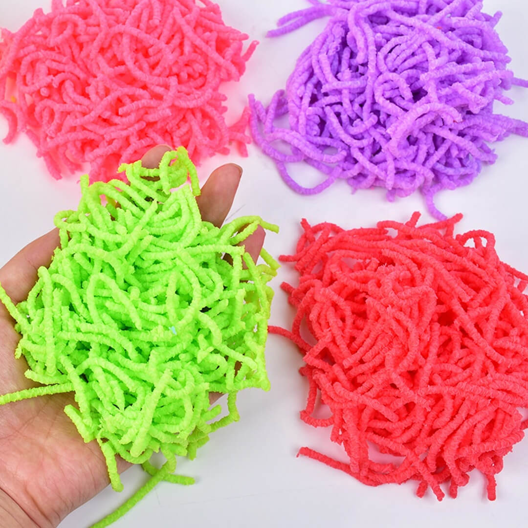 Colorful noodle slime bucket, fluffy and stretchy