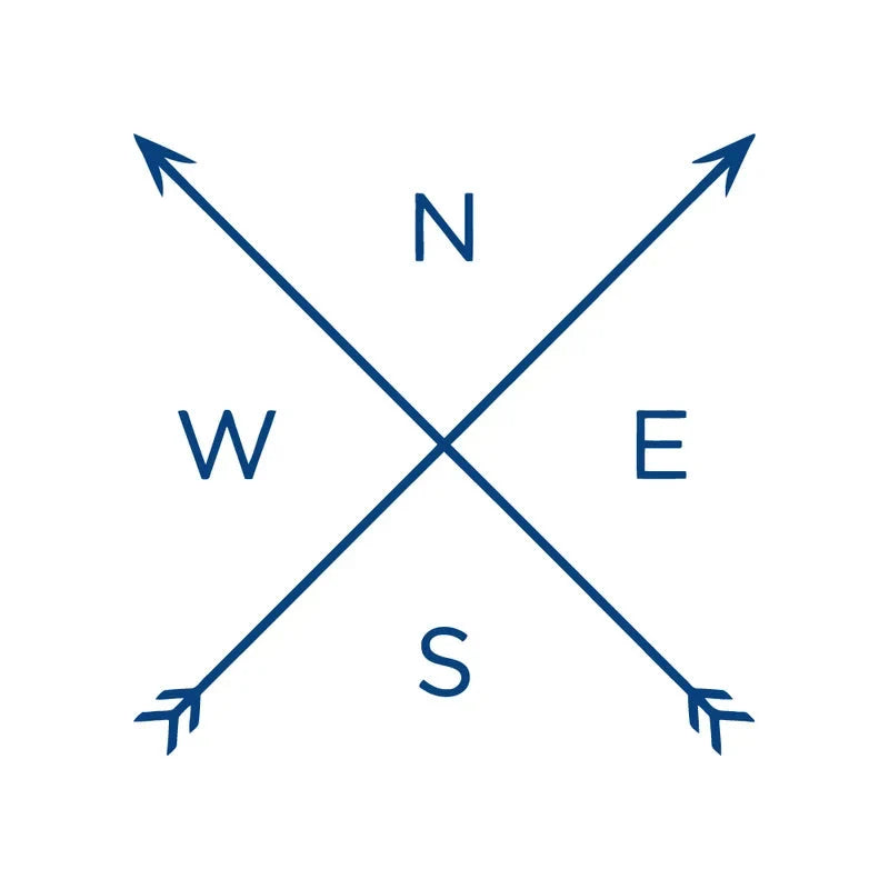 Compass Arrows North East South West Semi-Permanent Jagua Tattoo